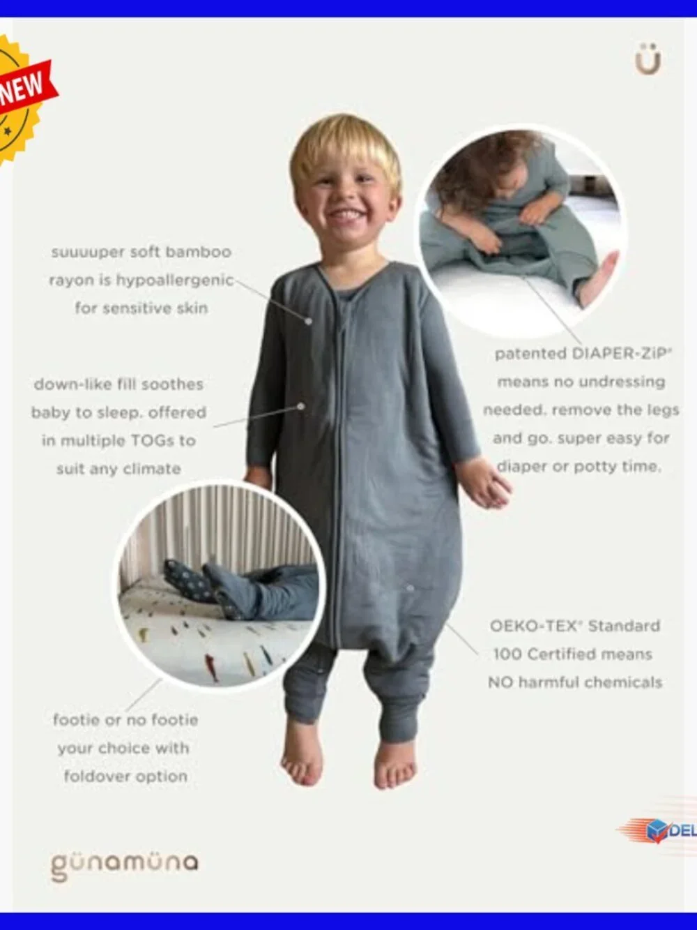Infant Footie Sleep Bag Walkable Wearable Blanket 12-18 Months